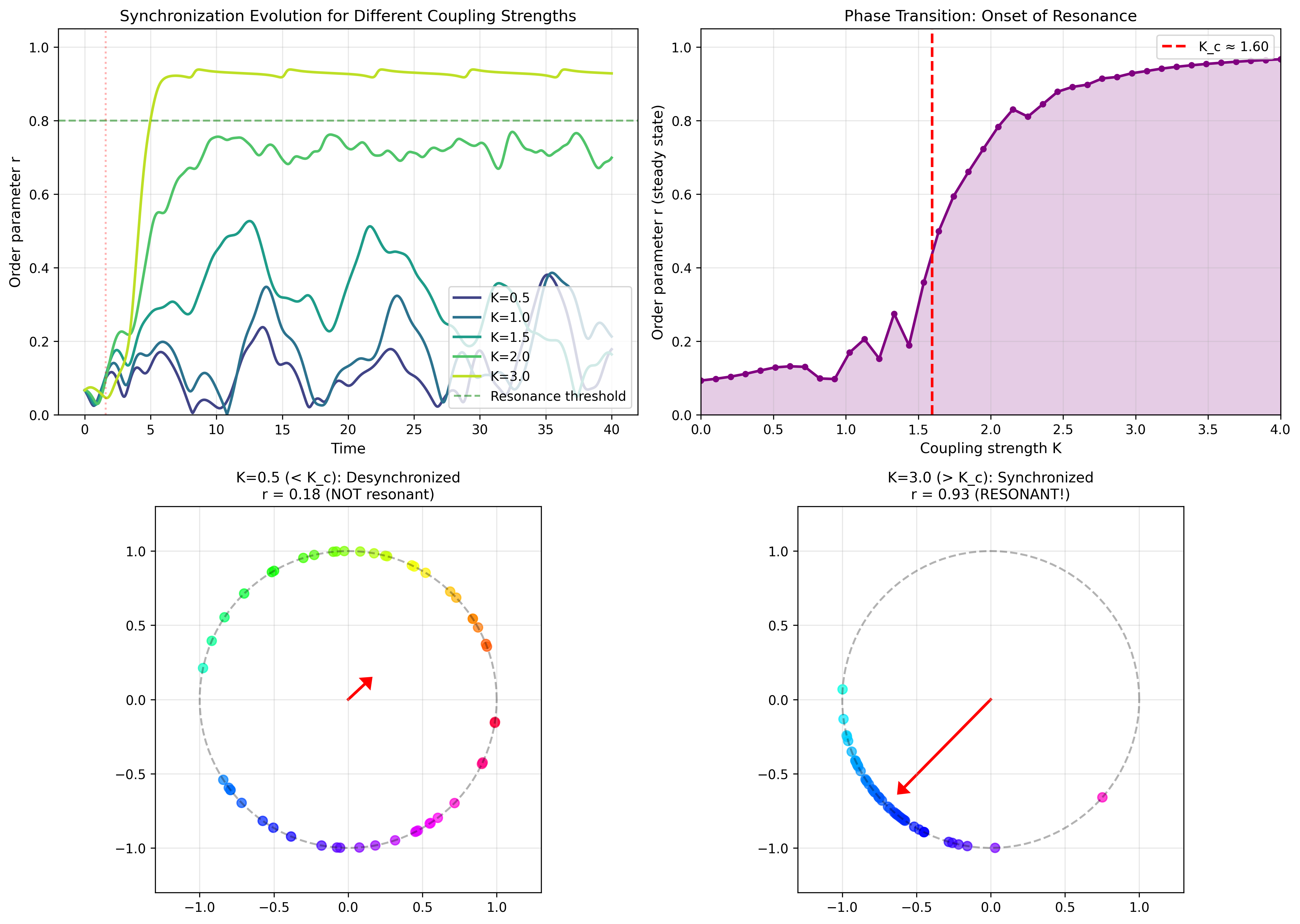 Kuramoto phase transition